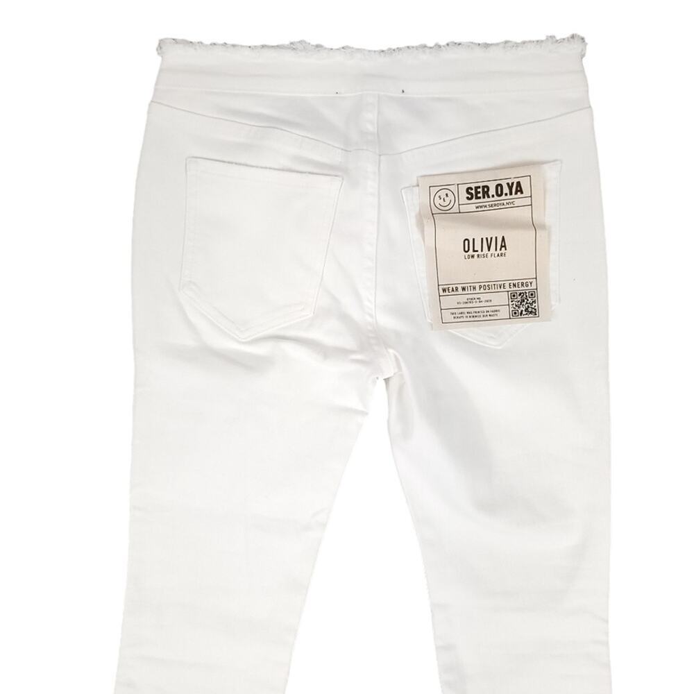 Ser.o.ya Olivia Mid Rise Flare Jeans White - Picture 10 of 15